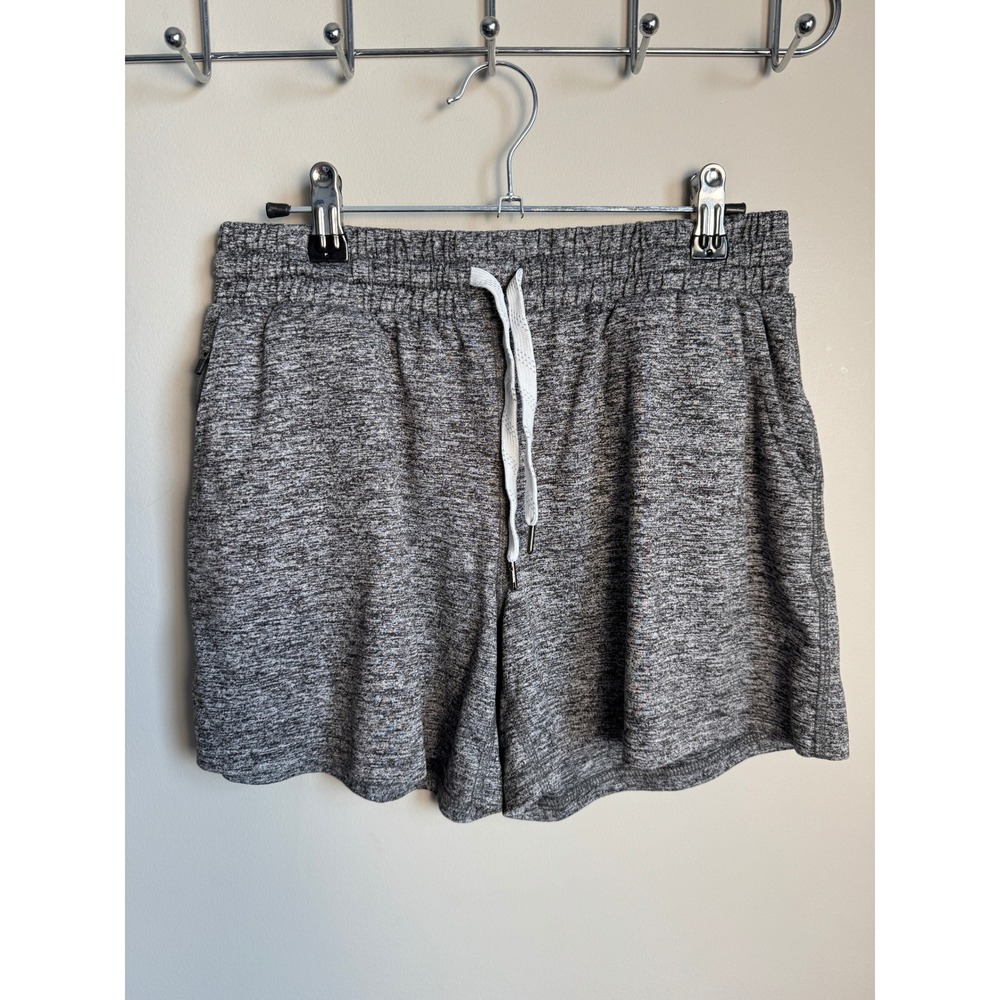 Pacific Trail Womens Gray Space Dye Athletic Shorts Drawstring Zipper Pockets S